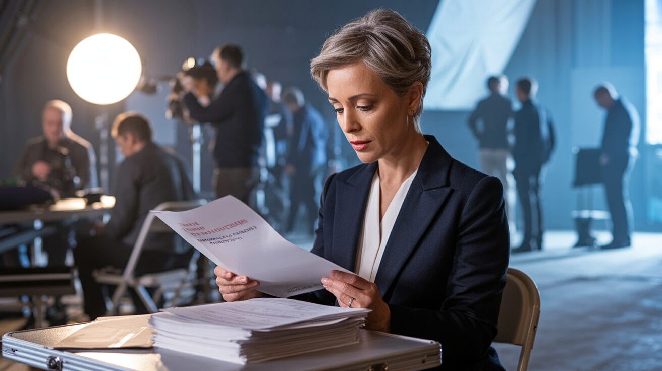 Producer checking paperwork LA